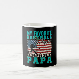 Mens My Favourite Baseball Player Calls Me Papa Coffee Mug