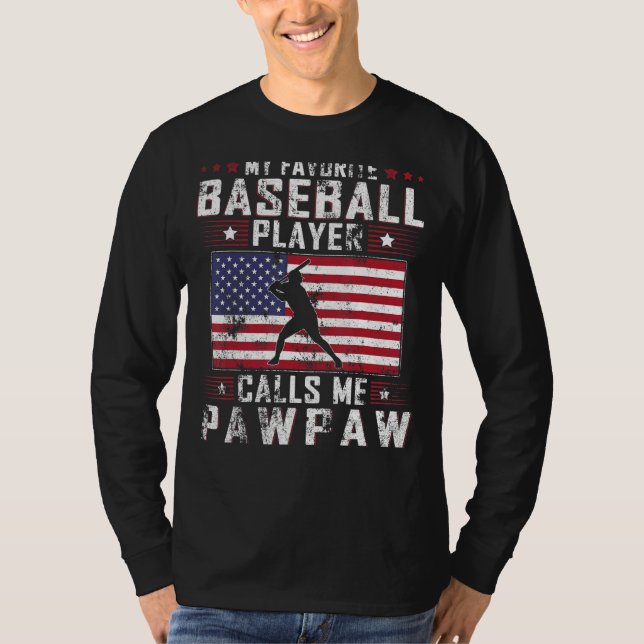 Mens My Favourite Baseball Player Calls Me Pawpaw  T-Shirt (Front)