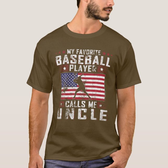 Mens My Favourite Baseball Player Calls Me Uncle F T-Shirt (Front)
