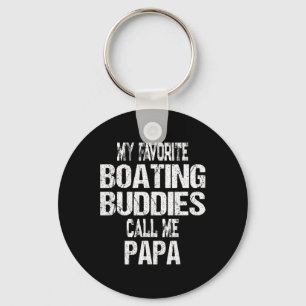 Mens My Favourite Boating Buddies Call Me Papa Fat Key Ring