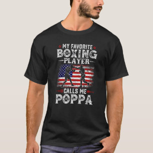 Mens My Favourite Boxing Player Calls Me Poppa Usa T-Shirt