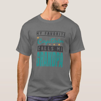 Mens My Favourite Captain Calls Me Grandpa, Captai T-Shirt
