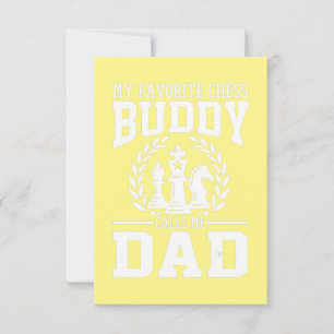 Mens My Favourite Chess Buddy Calls Me Dad Gift Thank You Card