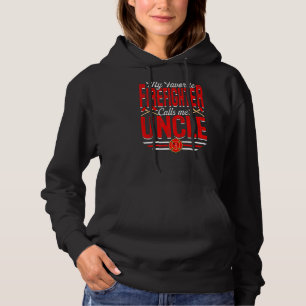 Mens My Favourite Firefighter Calls Me Uncle Firef Hoodie