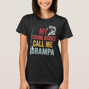 Mens My Favourite Fishing Buddies Call Me Grampa F T-Shirt