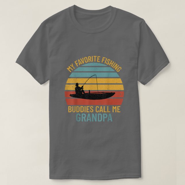 Mens My Favourite Fishing Buddies Call Me Grandpa  T-Shirt (Design Front)