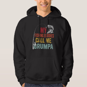 Mens My Favourite Fishing Buddies Call Me Grumpa F Hoodie