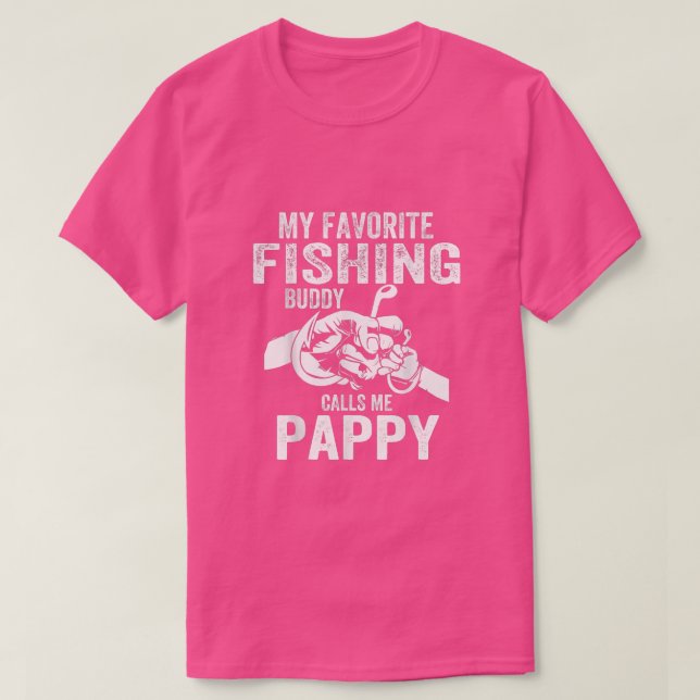 Mens My Favourite Fishing Buddies Call Me Pappy Fi T-Shirt (Design Front)