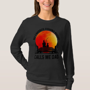 Mens My Favourite Fishing Buddy Calls Me Dad Fishe T-Shirt