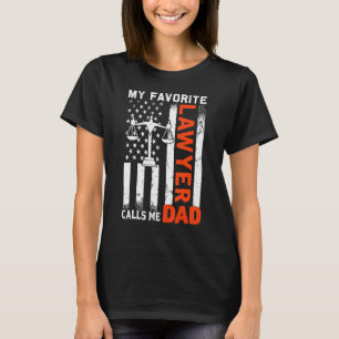 Mens My Favourite Lawyer Calls Me Dad Usa Flag Fat T-Shirt
