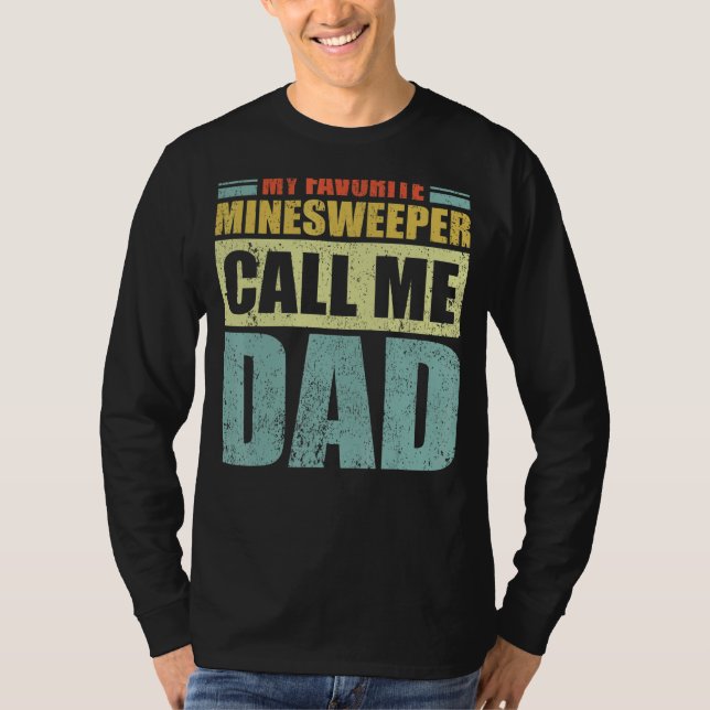 Mens  My Favourite Minesweeper Calls Me Dad Father T-Shirt (Front)