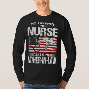 Mens My Favourite Nurse Calls Me Father In Law Nur T-Shirt