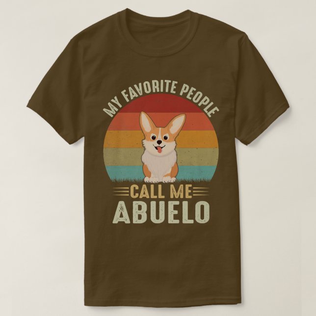 Mens My Favourite People Call Me Abuelo Cute Corgi T-Shirt (Design Front)