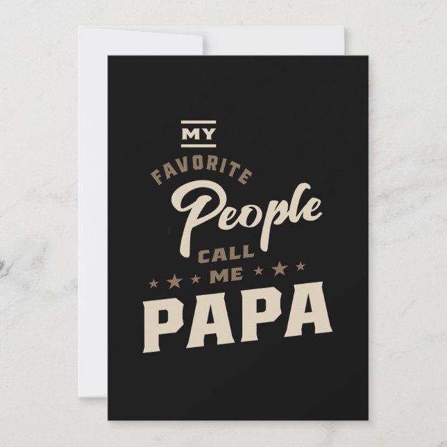 Mens My Favourite People Call Me Papa Gift Invitation (Front)