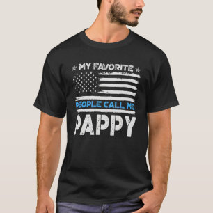 Mens My Favourite People Call Me Pappy Usa Flag Fa T-Shirt