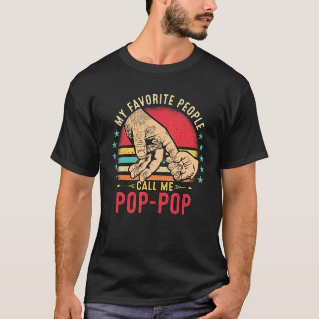 Mens My Favourite People Call Me Pop Pop Grandpa V T-Shirt (Front)