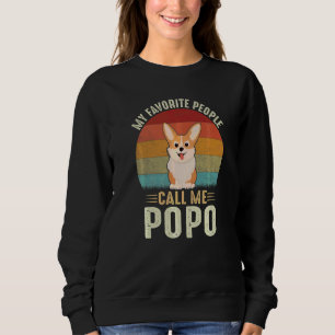 Mens My Favourite People Call Me Popo Cute Corgi G Sweatshirt