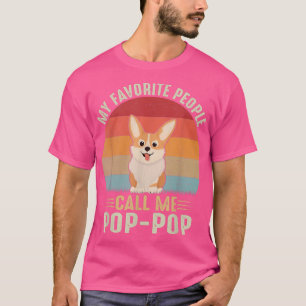 Mens My Favourite People Call Me PopPop Cute Corgi T-Shirt