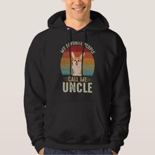 Mens My Favourite People Call Me Uncle Cute Corgi Hoodie