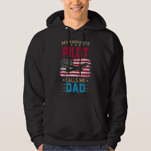 Mens My Favourite Pilot Calls Me Dad Costume Fathe Hoodie