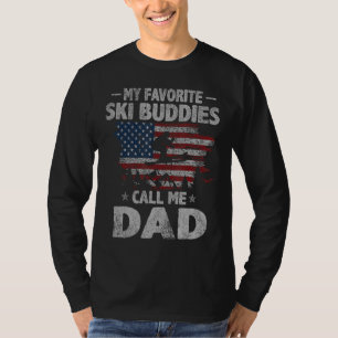 Mens My Favourite Ski Buddies Call Me Dad Skiing F T-Shirt