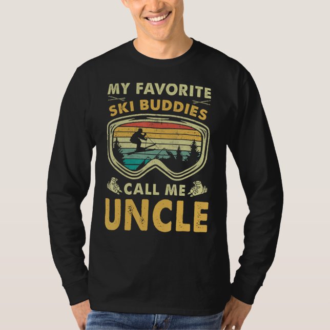 Mens My Favourite Ski Buddies Call Me Uncle T-Shirt (Front)
