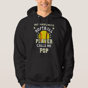 Mens My Favourite Softball Player Calls Me Pop Bal Hoodie