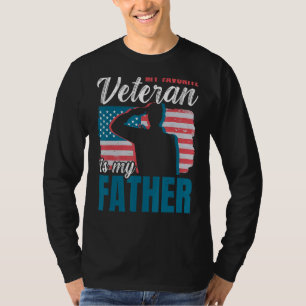 Mens My Favourite Veteran Is My Father Fatherhood  T-Shirt