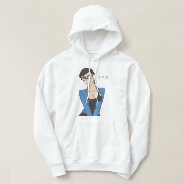 Mens My Favourite Waifu Mia Khalifa Funny Graphic  Hoodie (Design Front)