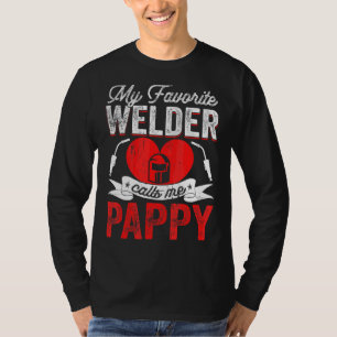 Mens My Favourite Welder Calls Me Pappy Welding Pa T-Shirt