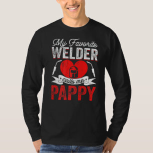 Mens My Favourite Welder Calls Me Pappy Welding Pa T-Shirt