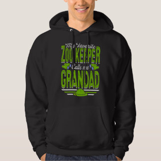 Mens My Favourite Zoo Keeper Calls Me Grandad Anim Hoodie