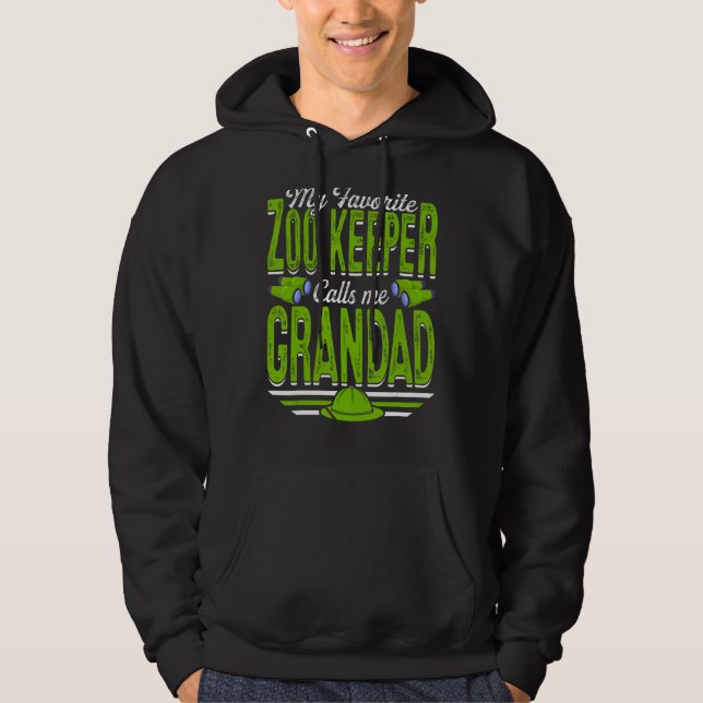 Mens My Favourite Zoo Keeper Calls Me Grandad Anim Hoodie (Front)