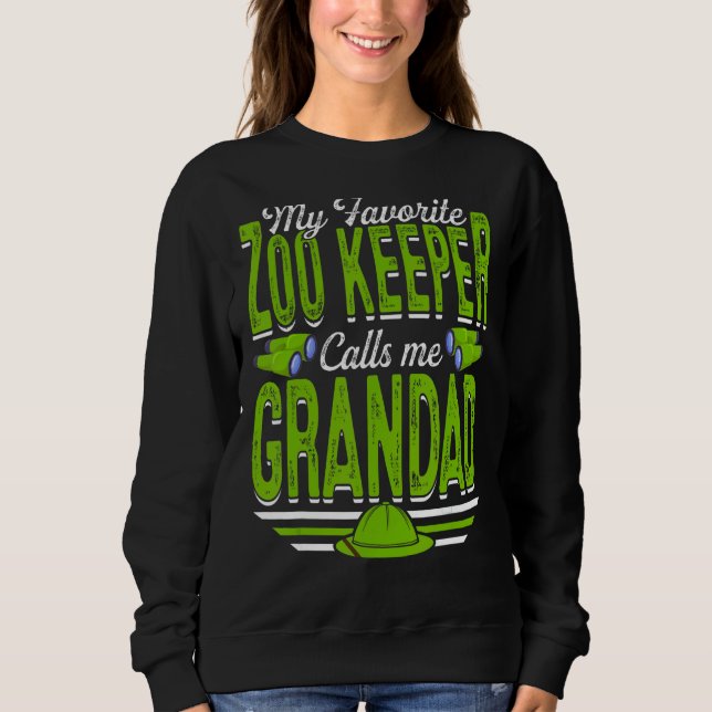 Mens My Favourite Zoo Keeper Calls Me Grandad Anim Sweatshirt (Front)