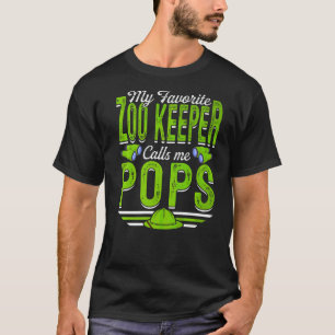 Mens My Favourite Zoo Keeper Calls Me Pops Animals T-Shirt