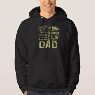 Mens My Fishing Buddies Call Me Dad  Patriotic For Hoodie