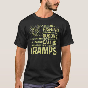 Mens My Fishing Buddies Call Me Gramps Fun Patriot T-Shirt
