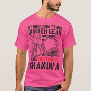 Mens My Grandson Proud Firefighter Grandpa T-Shirt