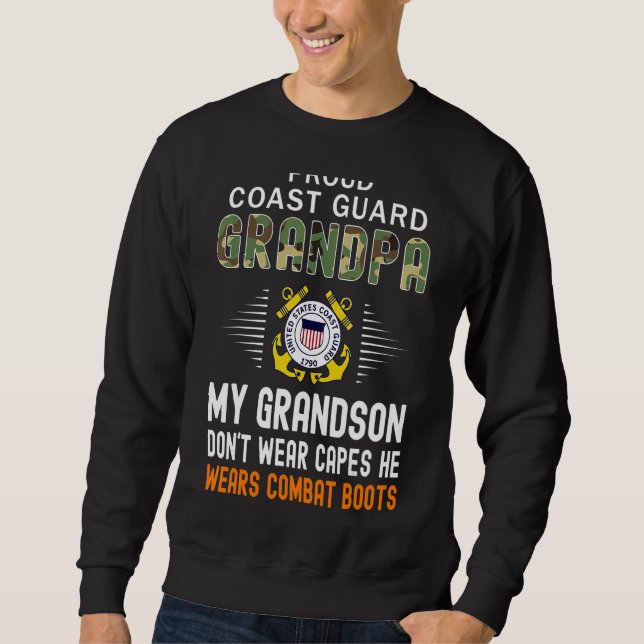 Mens My Grandson Wears Combat Boots Proud Coast Gu Sweatshirt (Front)