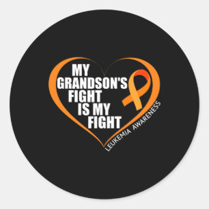 Mens My Grandson's Fight Is My Fight Leukaemia Awa Classic Round Sticker