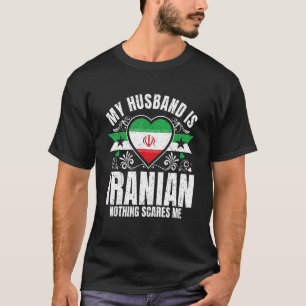 Mens My Husband Is Iranian Pride Flag Heritage Roo T-Shirt
