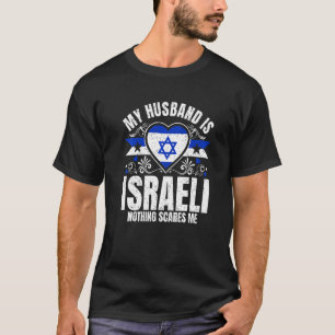 Mens My Husband Is Israeli Pride Flag Heritage Roo T-Shirt