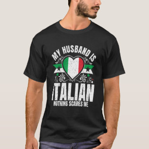 Mens My Husband Is Italian Pride Flag Heritage Roo T-Shirt