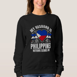 Mens My Husband Is Philippines Pride Flag Heritage Sweatshirt