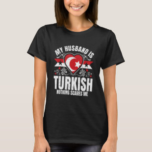 Mens My Husband Is Turkish Pride Flag Heritage Roo T-Shirt