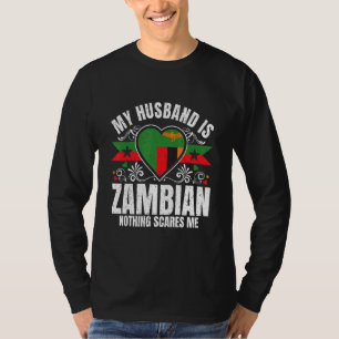 Mens My Husband Is Zambian Pride Flag Heritage Roo T-Shirt