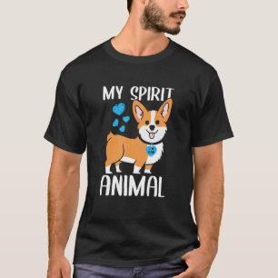Mens My Spirit Animal Corgi Dog I Love Dad Heart V T-Shirt