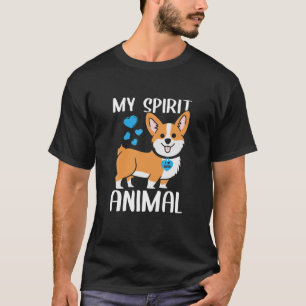 Mens My Spirit Animal Corgi Dog I Love Dad Heart V T-Shirt
