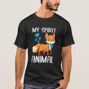 Mens My Spirit Animal Fox I Love Dad Heart Valenti T-Shirt