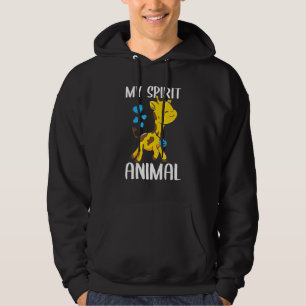 Mens My Spirit Animal Giraffe I Love Dad Heart Val Hoodie
